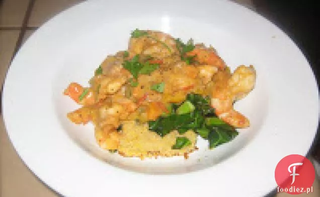 Domestic Diva ' s Shrimp Etouffee With Collard Greens & Honey Cor