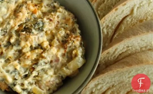 Ciepły Collard Cheddar Bacon Dip