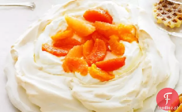 Pavlova z waniliowymi pomarańczami