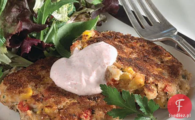 Louisiana Deviled Crab Cakes With Hot Peppered Sour Cream