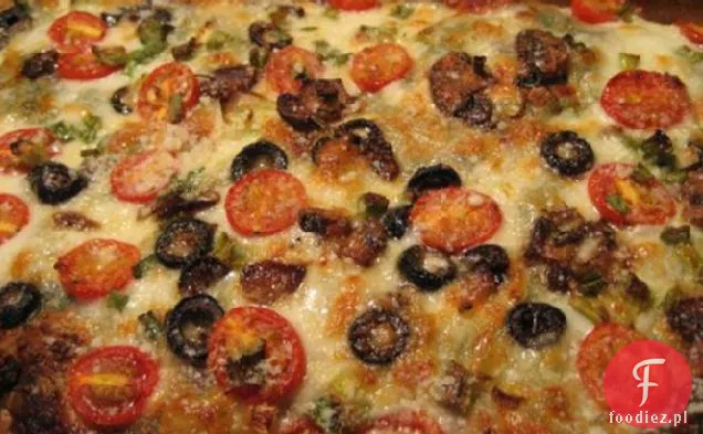 Grecka Pizza na filo z fetą i pomidorami