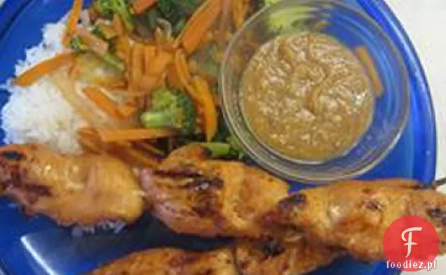Słodki i pikantny kurczak Satay