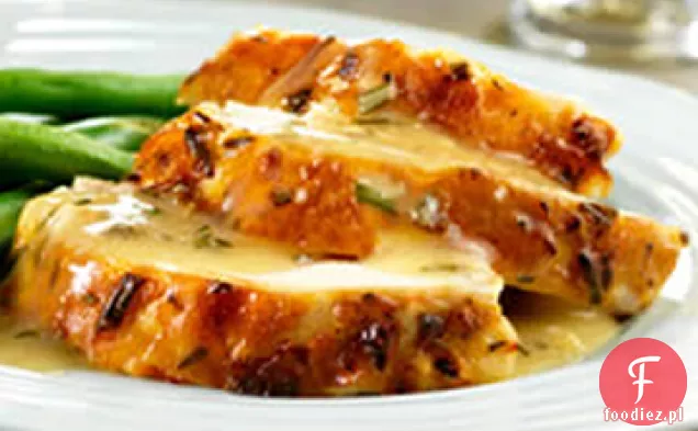 Kurczak pieczony cytrynowo-ziołowy z sosem z patelni