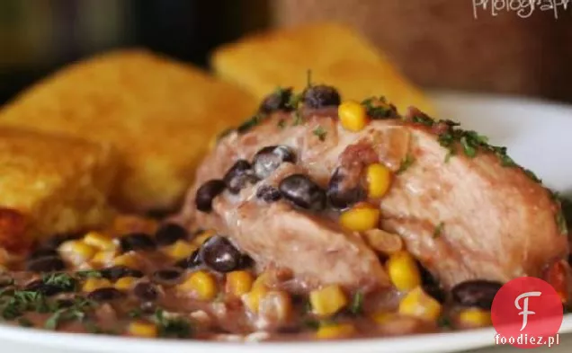Crock Pot Chicken Z czarną fasolą i twarogiem...mniam!