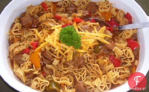 Pieczona włoska kiełbasa i Rigatoni