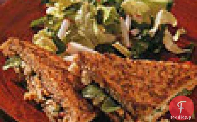 Kanapki z grillowanym serem pleśniowym z orzechami włoskimi i rukolą