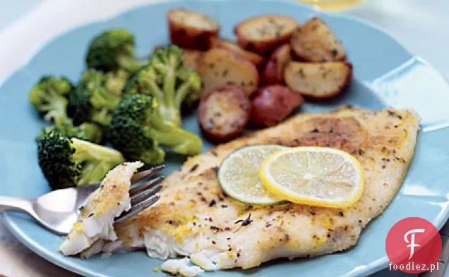 Flądra z masłem cytrynowo-limonkowym
