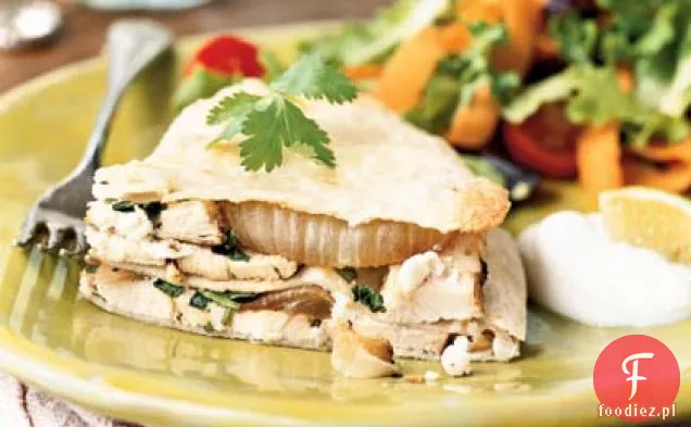 Quesadilla z kurczakiem i kozim serem