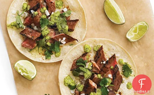 Suadero Tacos z salsą Serrano-Cilantro