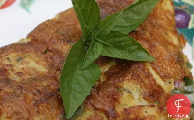 Kolendra, czerwona cebula i omlet Jalapeno