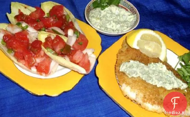 Kukurydziano-Płatkowe Filety Rybne Z Chile-Cilantro Aioli