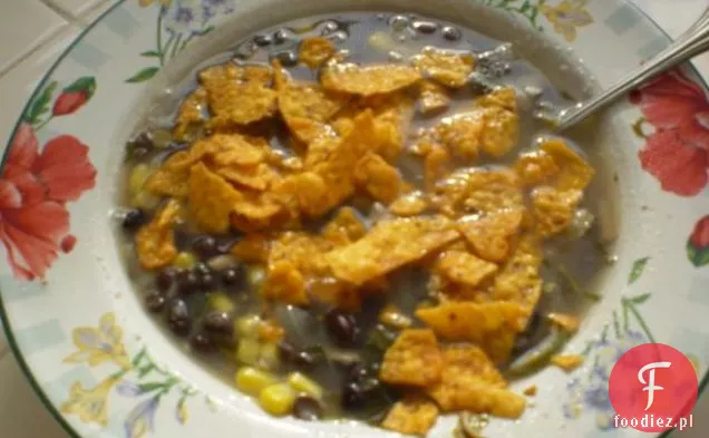 Zupa Tortilla Z Czarnej Fasoli