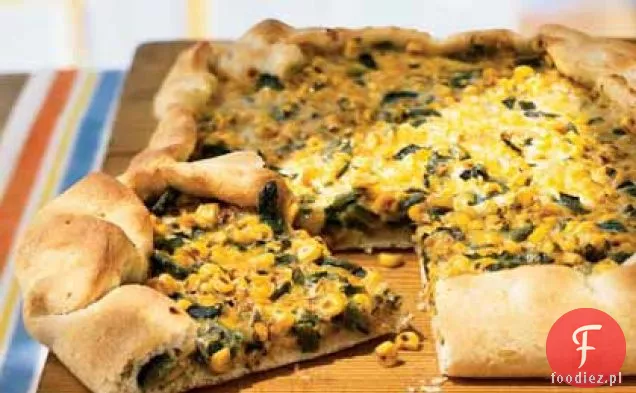 Pieczona świeża kukurydza, Poblano i Pizza Cheddar