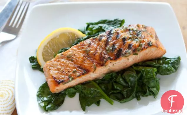 Grillowany Łosoś Z Masłem Bazyliowo-Cytrynowym