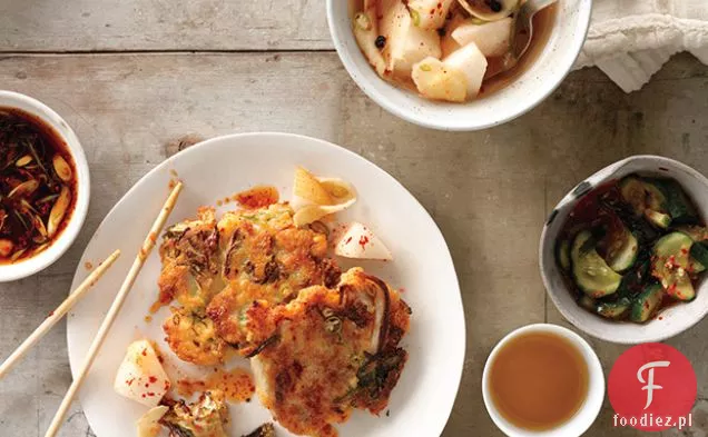 Placki Kimchi z sosem sojowym