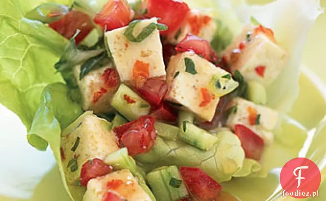 Pikantne limonki i Herbed Tofu w filiżankach sałaty