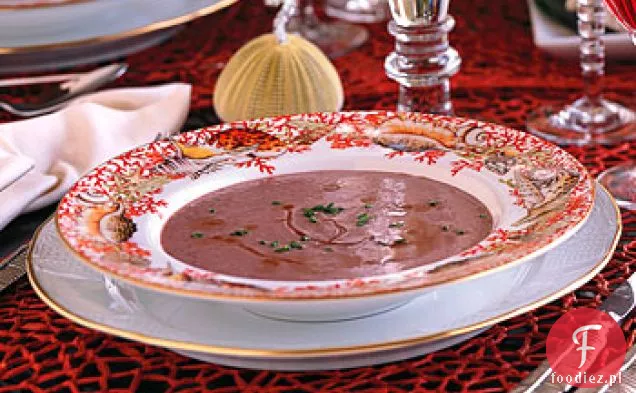 Red Pea Bisque z rumem Flambé