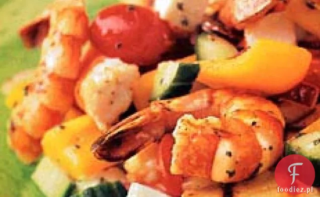 Grillowana Sałatka Grecka Z Krewetkami