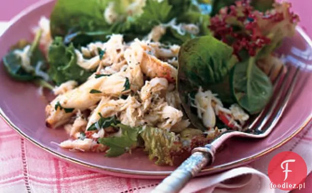 Cytrynowa Sałatka krabowa z małymi zieleniami