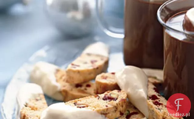 Biszkopty z pistacjami, malinami i białą czekoladą