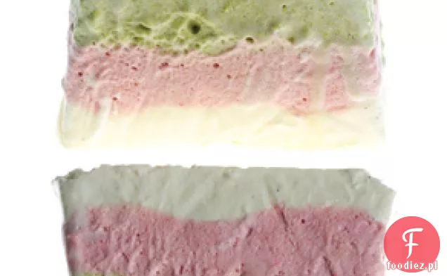 Pistacja, truskawka i wanilia Semifreddo