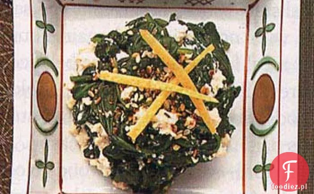 Świeży szpinak z sosem Tofu