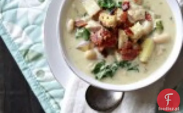 Rosemary Chicken Chowder Z Białą Fasolą