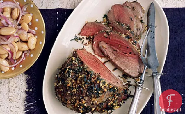 Pieczona jagnięcina Estragonowa z fasolą maślaną