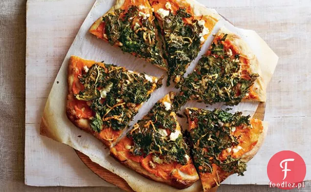 Słodkie ziemniaki i jarmuż Pizza