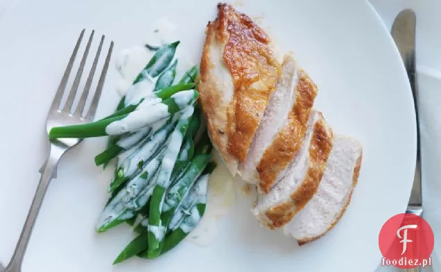 Kurczak Graham Elliot z fasolką szparagową w maślance-przepis na sos estragonowy
