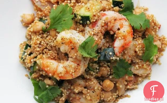 Harissa Quinoa z krewetkami i ciecierzycą