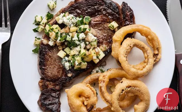 Rib-Eye z ananasem i serem pleśniowym