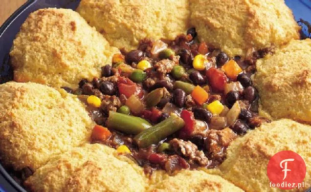 Chleb Kukurydziany Zapiekanka Chili Z Czarną Fasolą