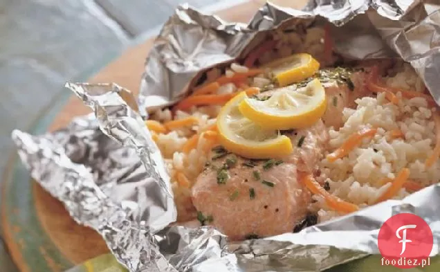 Grillowane paczki z łososiem cytrynowo-ziołowym