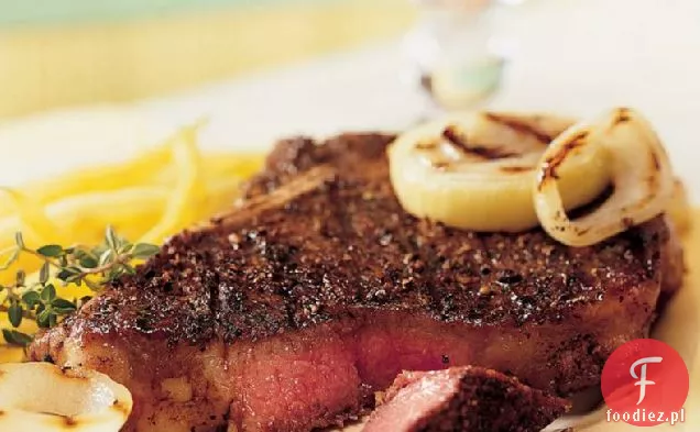 Bezglutenowy Grillowany stek z papryki z cebulą miodową