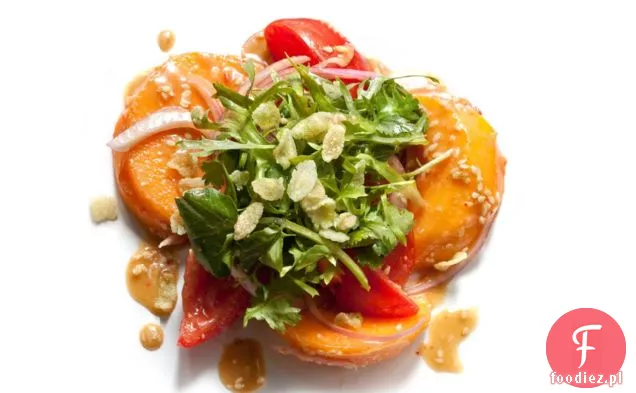 Sałatka z Persimmon z sezamem Vinaigrette