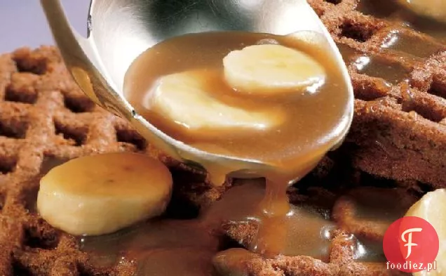 Gofry czekoladowe z polewą karmelowo-bananową