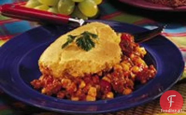 Pieczone Chili ze skórką z mąki kukurydzianej
