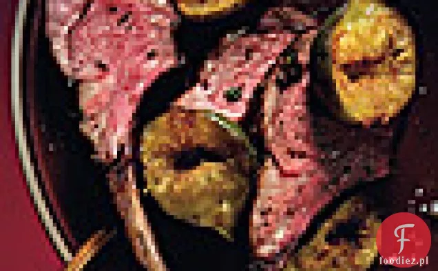 Kotlety jagnięce ze świeżymi ziołami i pieczone figi