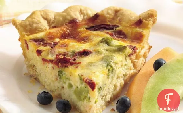 Krab, brokuły i pieczony czerwony pieprz Quiche