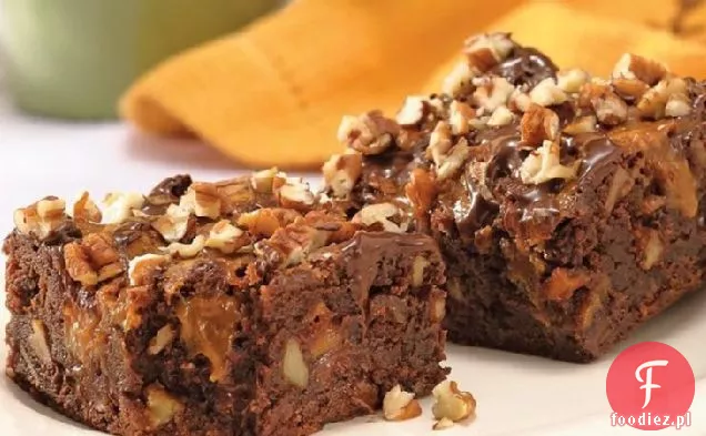 Podwójne Czekoladowo-Karmelowo-Krówkowe Brownies