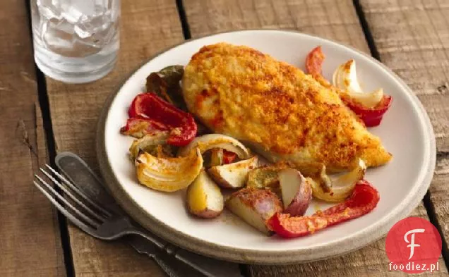 Łatwy Pieczony kurczak i ziemniaki obiad dla dwojga