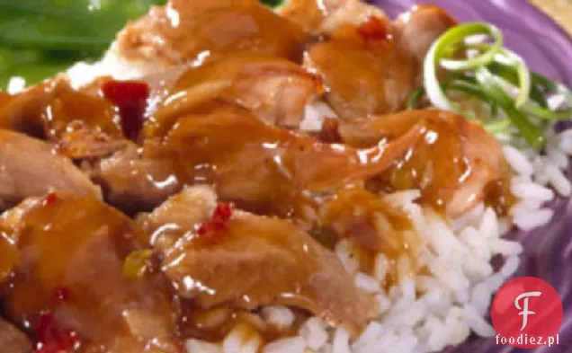 Pałeczki z indyka w sosie śliwkowym