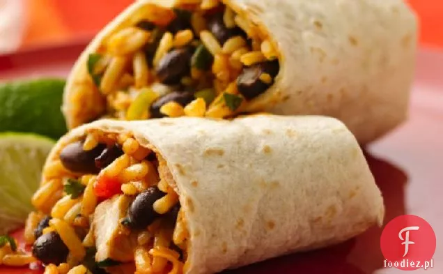 Burritos z kurczakiem i czarną fasolą
