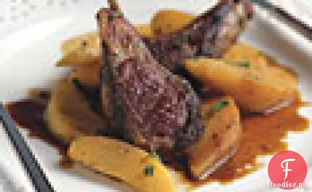 Kotlety jagnięce z gotowaną pigwą i sosem balsamicznym
