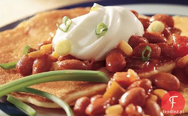 Naleśniki z mąki kukurydzianej z polewą Chili