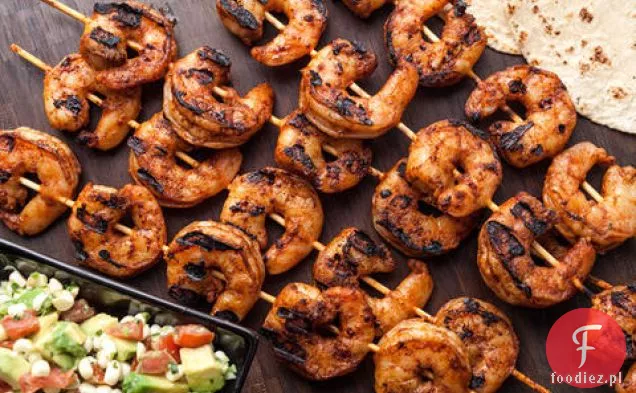 Grillowane Tacos z krewetkami z salsą z awokado i kukurydzy