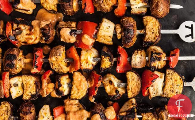 Grillowane Halloumi i kebaby warzywne