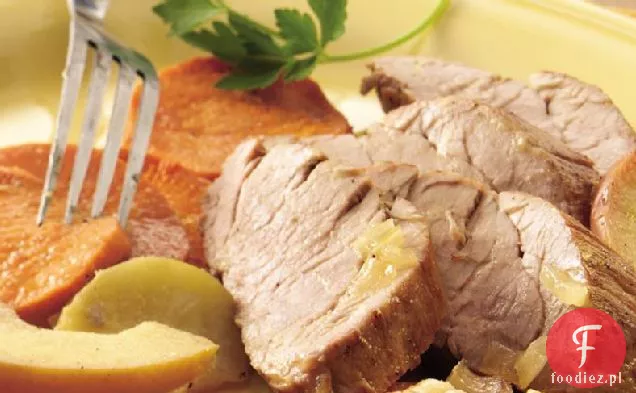 Pieczona wieprzowina z jabłkami i słodkimi ziemniakami