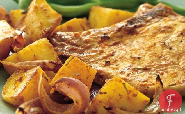 Kotlety schabowe pieczone z rozmarynem i ziemniaki